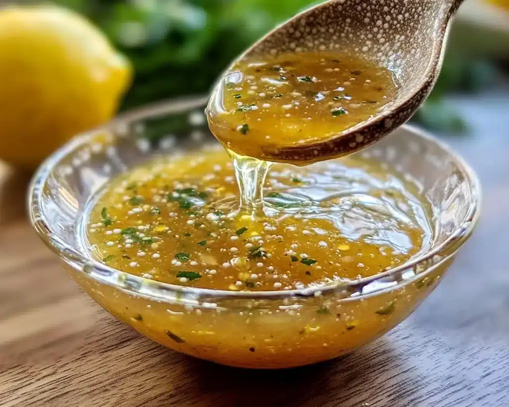Lemon Vinegarette Dressing with Honey (Sweet + Tangy)