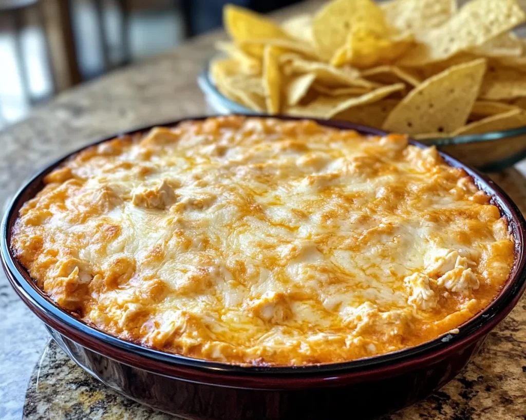 Baseball Snacks: Buffalo Chicken Dip With Tortilla Chips in 25 Minutes