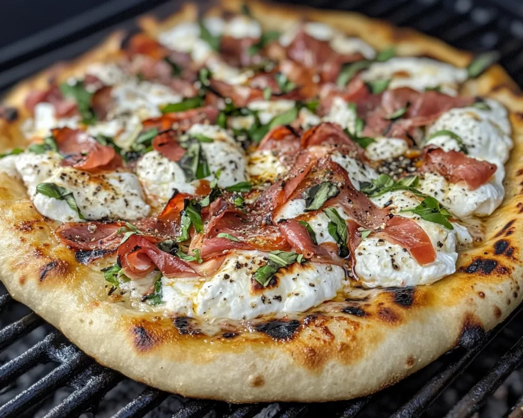 Grilling Recipes: Grilled Pizza With Burrata and Prosciutto in 20 Minutes