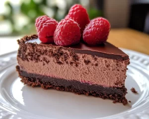 Dark Chocolate Raspberry Cheesecake: An Elegant Chocolate Dessert Ideas For Party