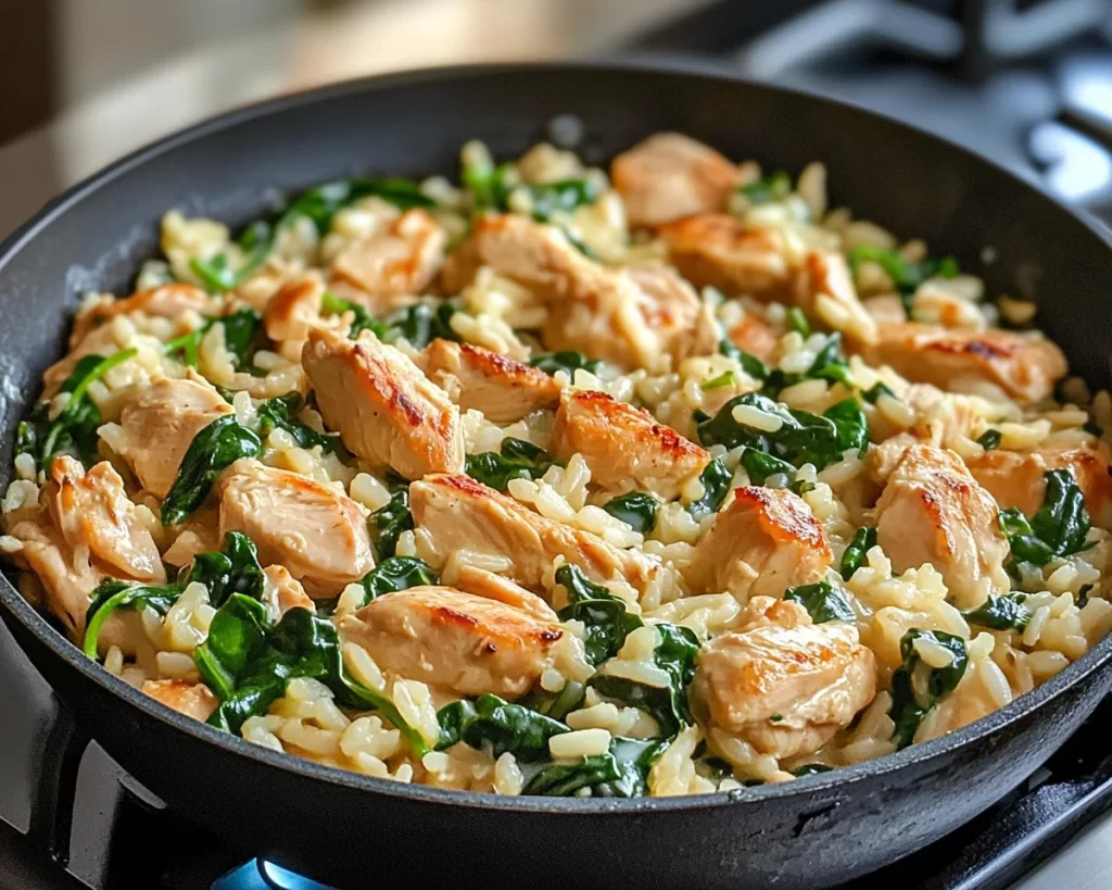 Easy Dinner Recipes for Family: Creamy Chicken & Spinach Rice in 25 Minutes
