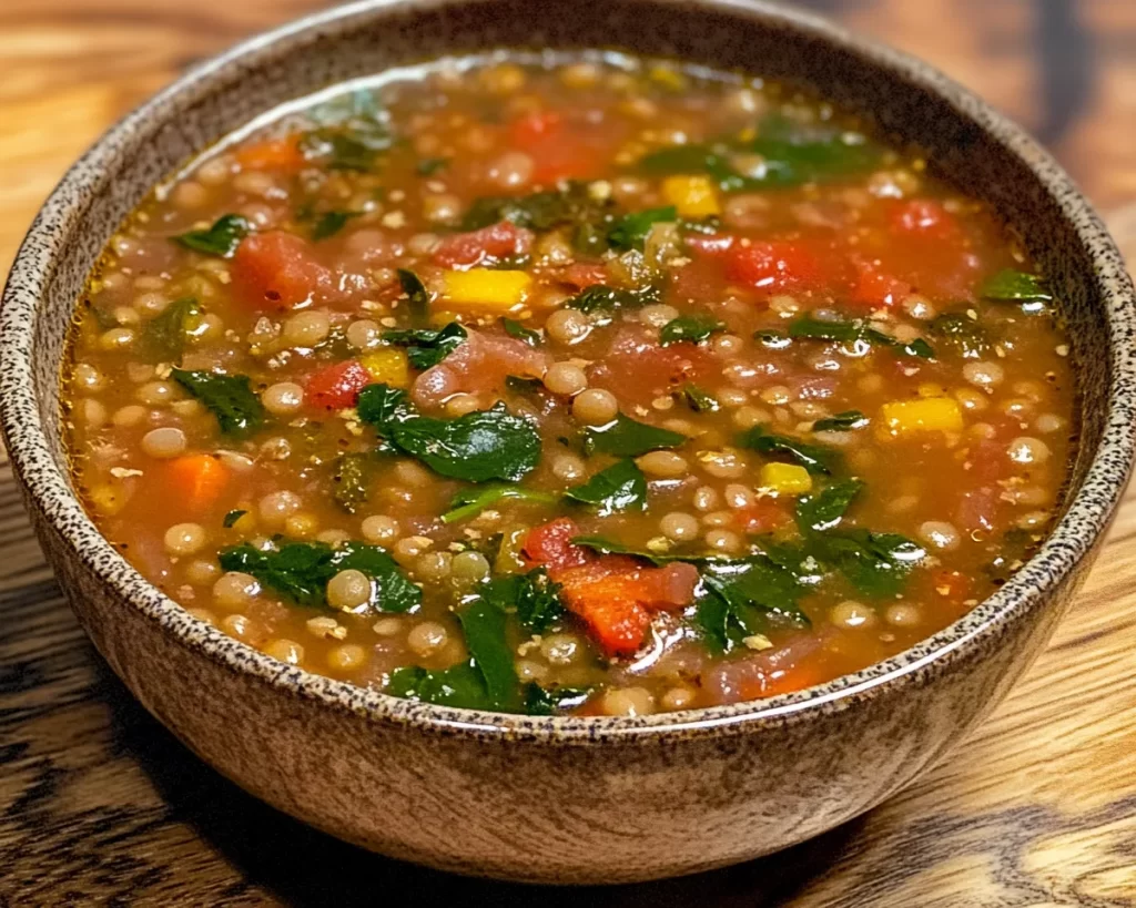 Mediterranean Diet Recipes: Mediterranean Lentil Soup With Lemon and Spinach in 25 Minutes