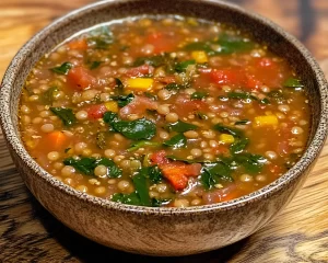 Mediterranean Diet Recipes: Mediterranean Lentil Soup With Lemon and Spinach in 25 Minutes
