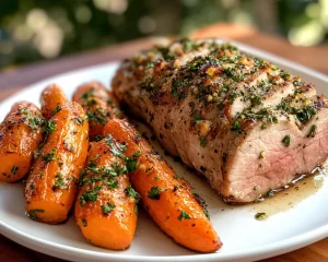 Dinner Recipes: Honey Garlic Pork Tenderloin With Roasted Carrots in 25 Minutes