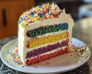 Birthday Cake: Hidden Rainbow Layer Birthday Cake in 45 Minutes