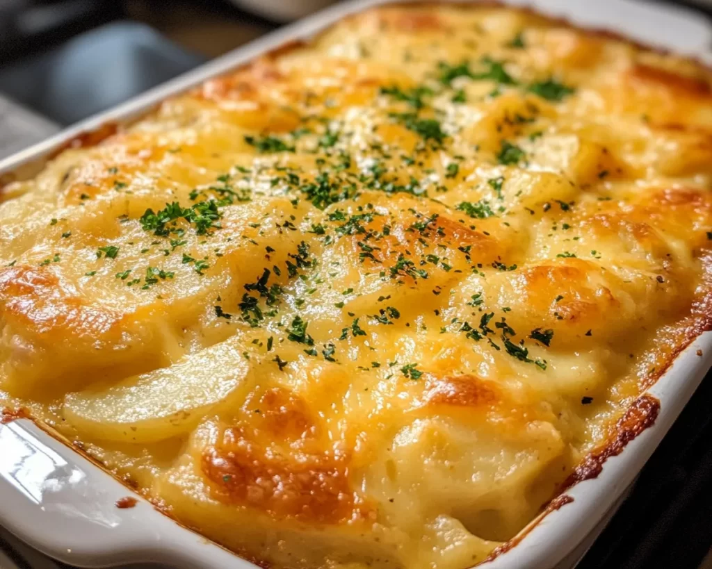 Scalloped Potatoes: Slow Cooker Ham and Cheddar Scalloped Potatoes in 10 Minutes Prep