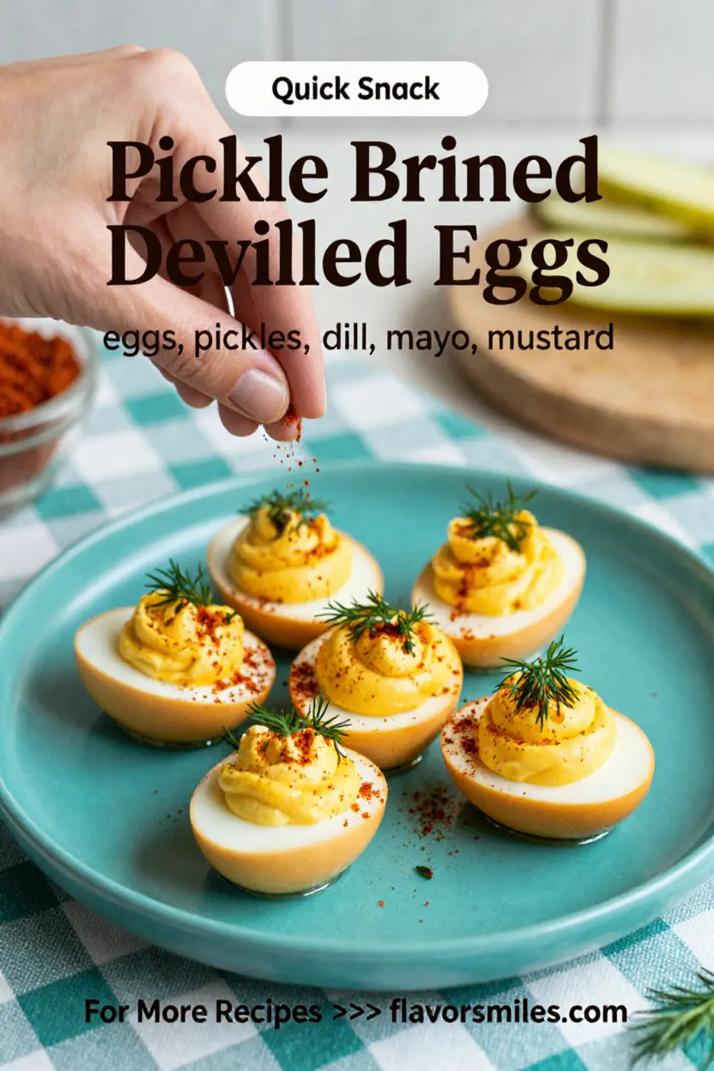 Deviled Eggs: Pickle Brined Deviled Eggs With Fresh Dill in 20 Minutes