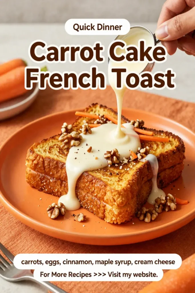Carrot Cake: Carrot Cake French Toast With Maple Cream Cheese Drizzle in 20 Minutes