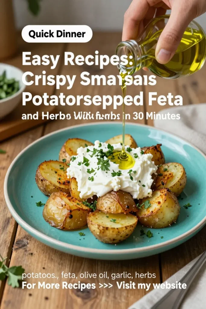 Easy Recipes: Crispy Smashed Potatoes With Whipped Feta and Herbs in 30 Minutes