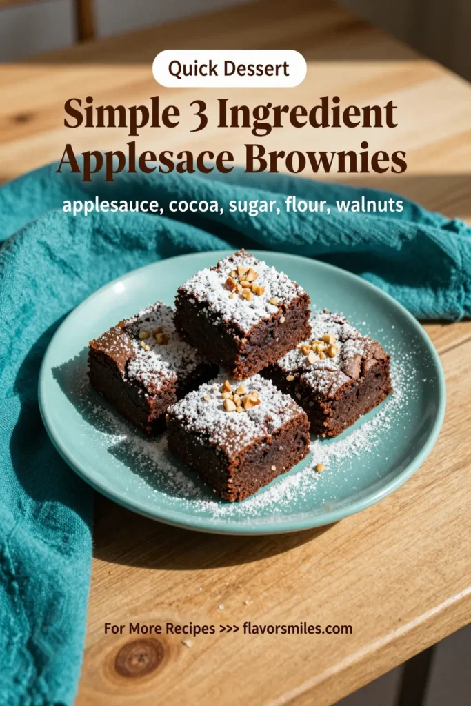 Simple 3 Ingredient Applesauce Brownies