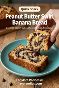Banana Bread Recipe: Peanut Butter Swirl Banana Bread With Chocolate Chips in 35 Minutes