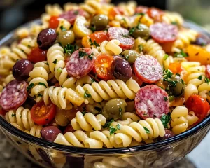 Pasta Salad: Italian Dressing Pasta Salad With Salami and Olives in 20 Minutes