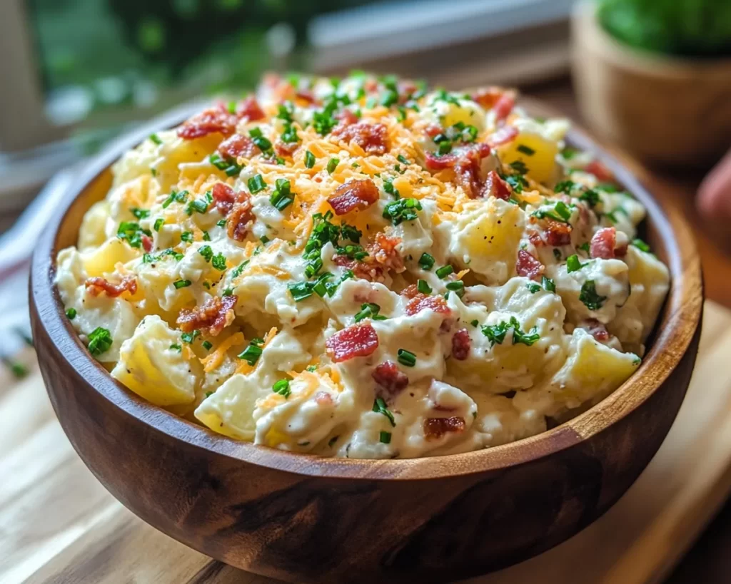 Potato Salad: Loaded Baked Potato Salad With Bacon and Cheddar in 25 Minutes