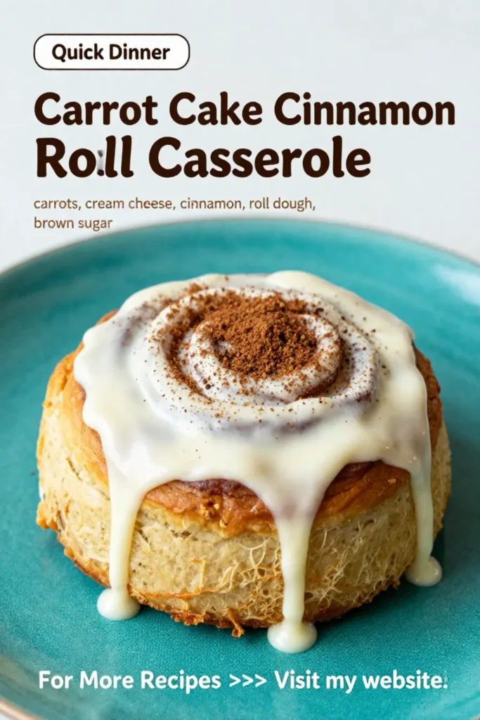 Carrot Cake Recipe: Carrot Cake Cinnamon Roll Casserole With Cream Cheese Glaze in 35 Minutes