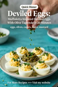 Deviled Eggs: Muffuletta Inspired Deviled Eggs With Olive Tapenade in 20 Minutes