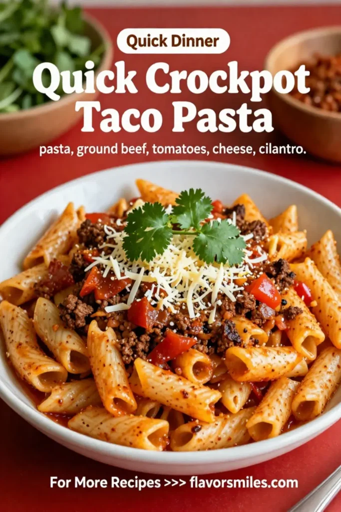 Quick Crockpot Taco Pasta