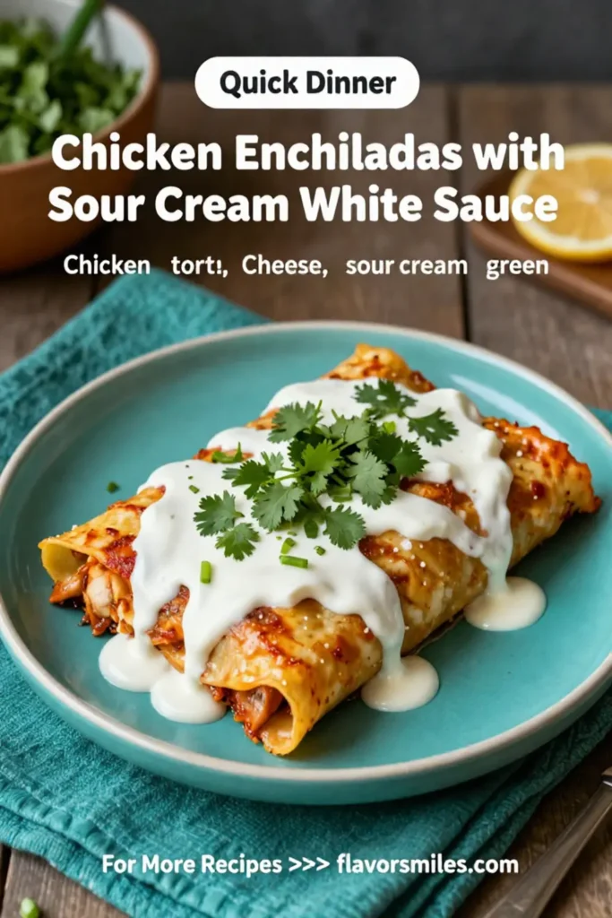 Chicken Enchiladas with Sour Cream White Sauce