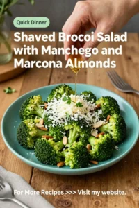 Broccoli Salad: Shaved Broccoli Salad With Manchego and Marcona Almonds in 15 Minutes