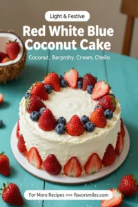 Red White Blue Coconut Cake