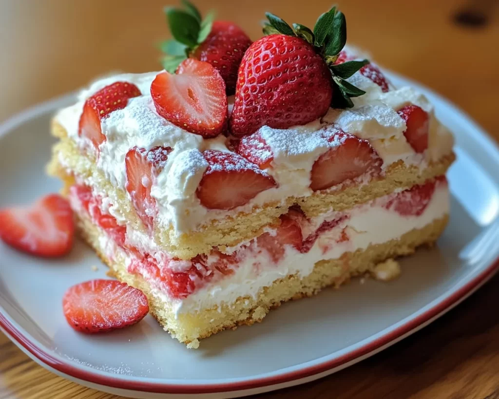Strawberry Shortcake: Strawberry Shortcake Ice Cream Sandwich Cake in 20 Minutes Prep