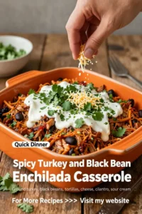 Ground Turkey Recipes: Spicy Turkey and Black Bean Enchilada Casserole in 30 Minutes