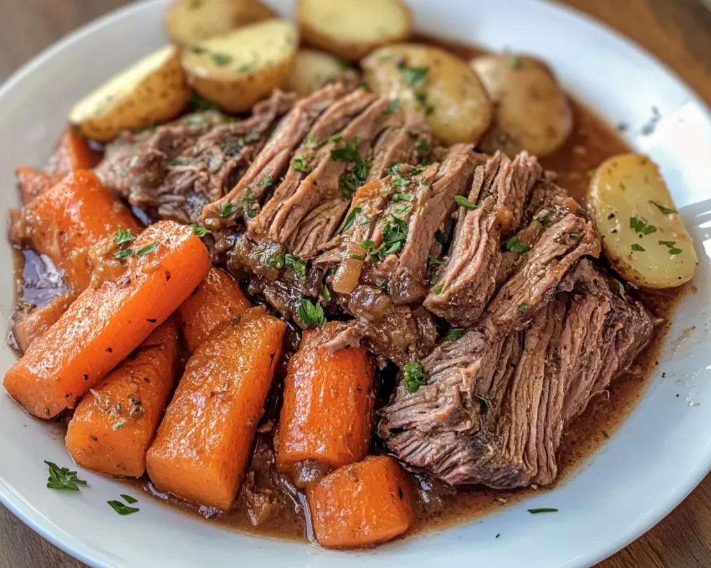 Crockpot Recipes: Crockpot Pot Roast With Carrots and Potatoes in 10 Minutes Prep