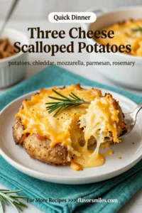 Scalloped Potatoes: Three Cheese Scalloped Potatoes With Rosemary in 40 Minutes