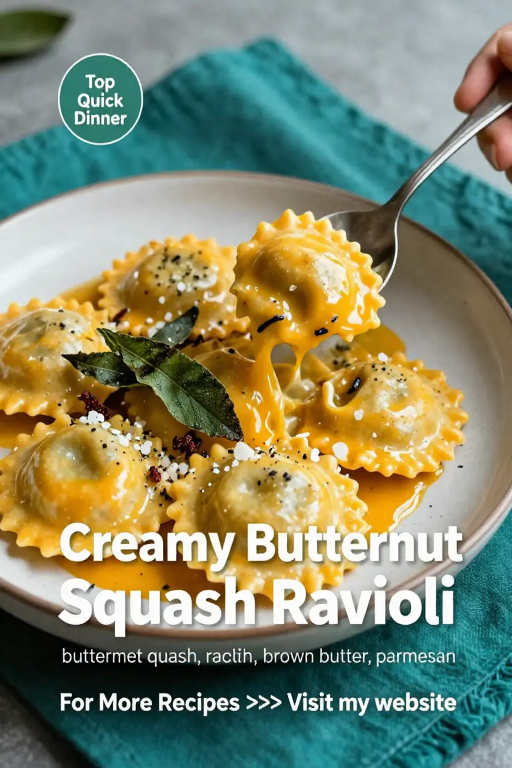 Dinner Ideas: Creamy Butternut Squash Ravioli With Brown Butter Sage in 25 Minutes