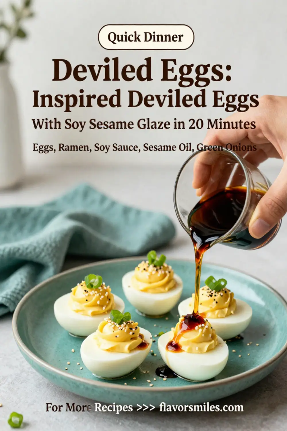 Deviled Eggs: Ramen Inspired Deviled Eggs With Soy Sesame Glaze in 20 Minutes