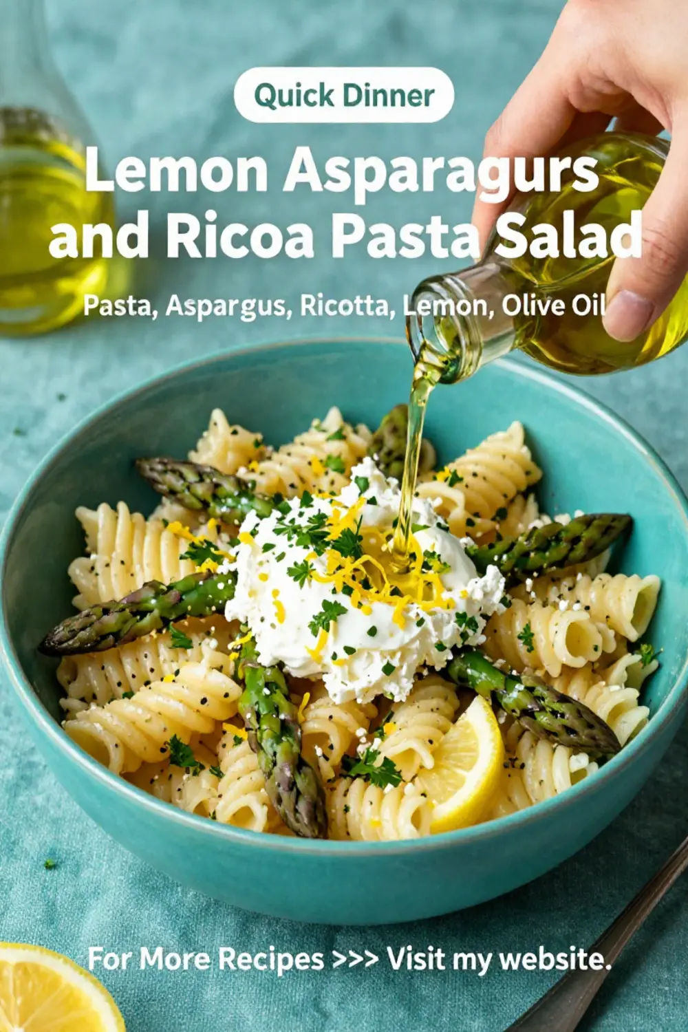 Pasta Salad Recipes: Lemon Asparagus and Ricotta Pasta Salad in 20 Minutes