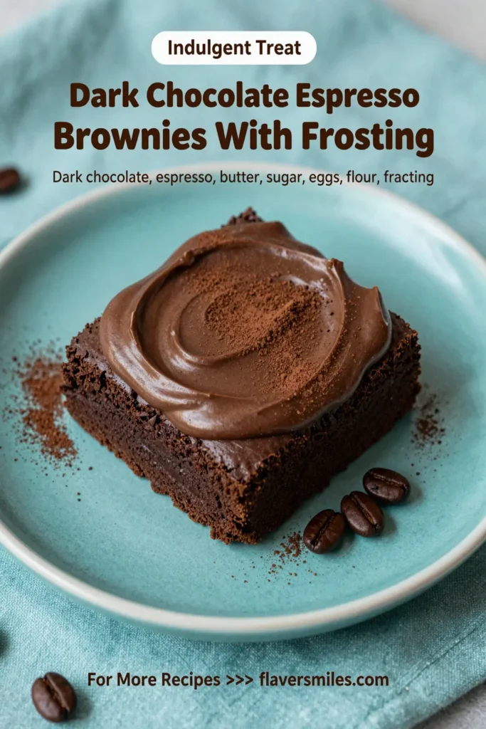 Dark Chocolate Espresso Brownies With Frosting