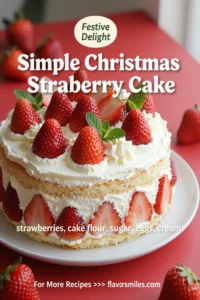 Simple Christmas Strawberry Cake
