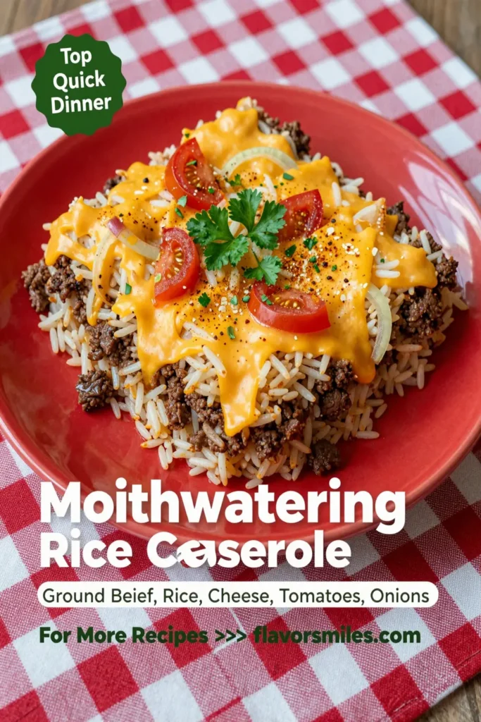 Mouthwatering Hamburger Rice Casserole