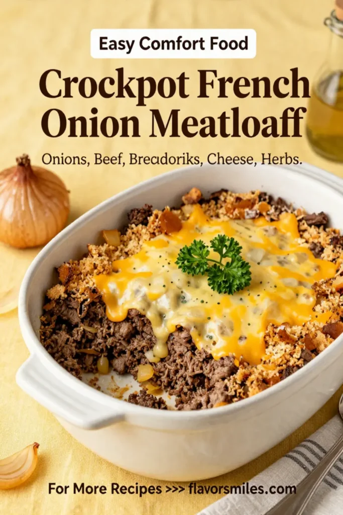 Crockpot French Onion Meatloaf