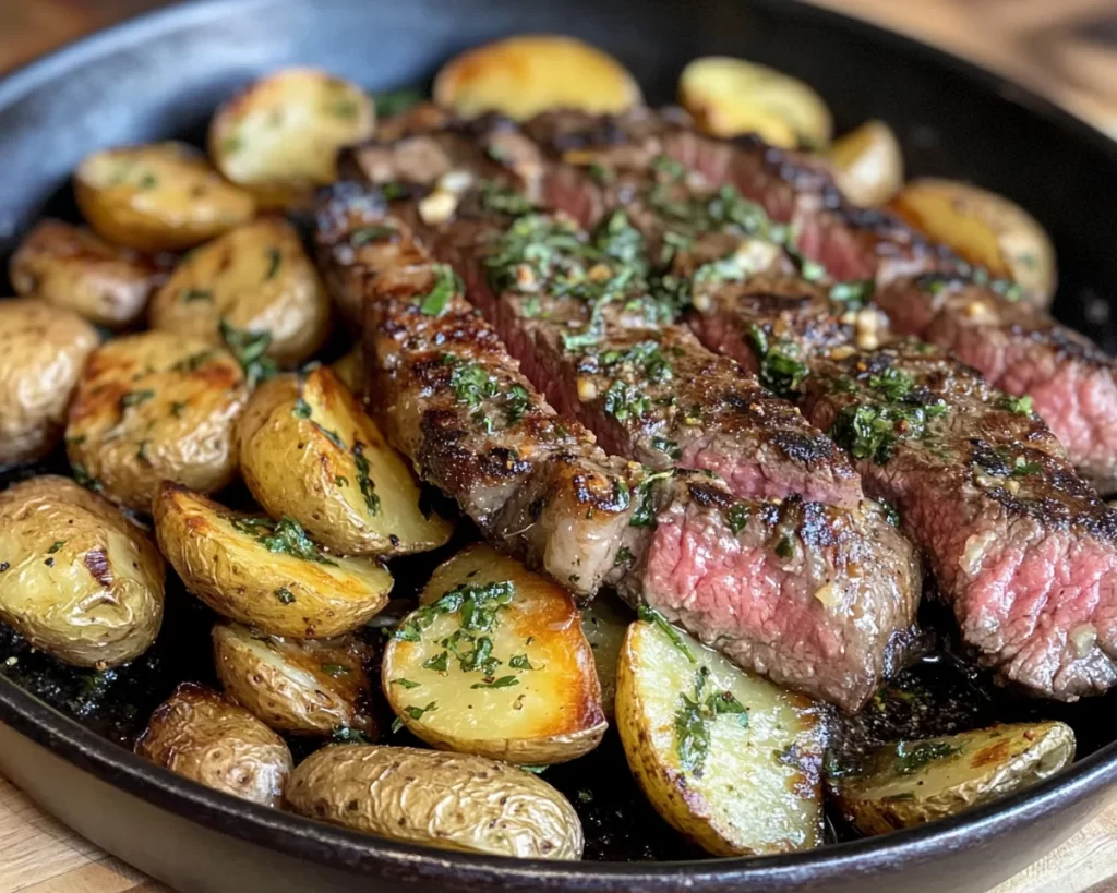 Recipes: One Pan Garlic Butter Steak and Potatoes in 25 Minutes