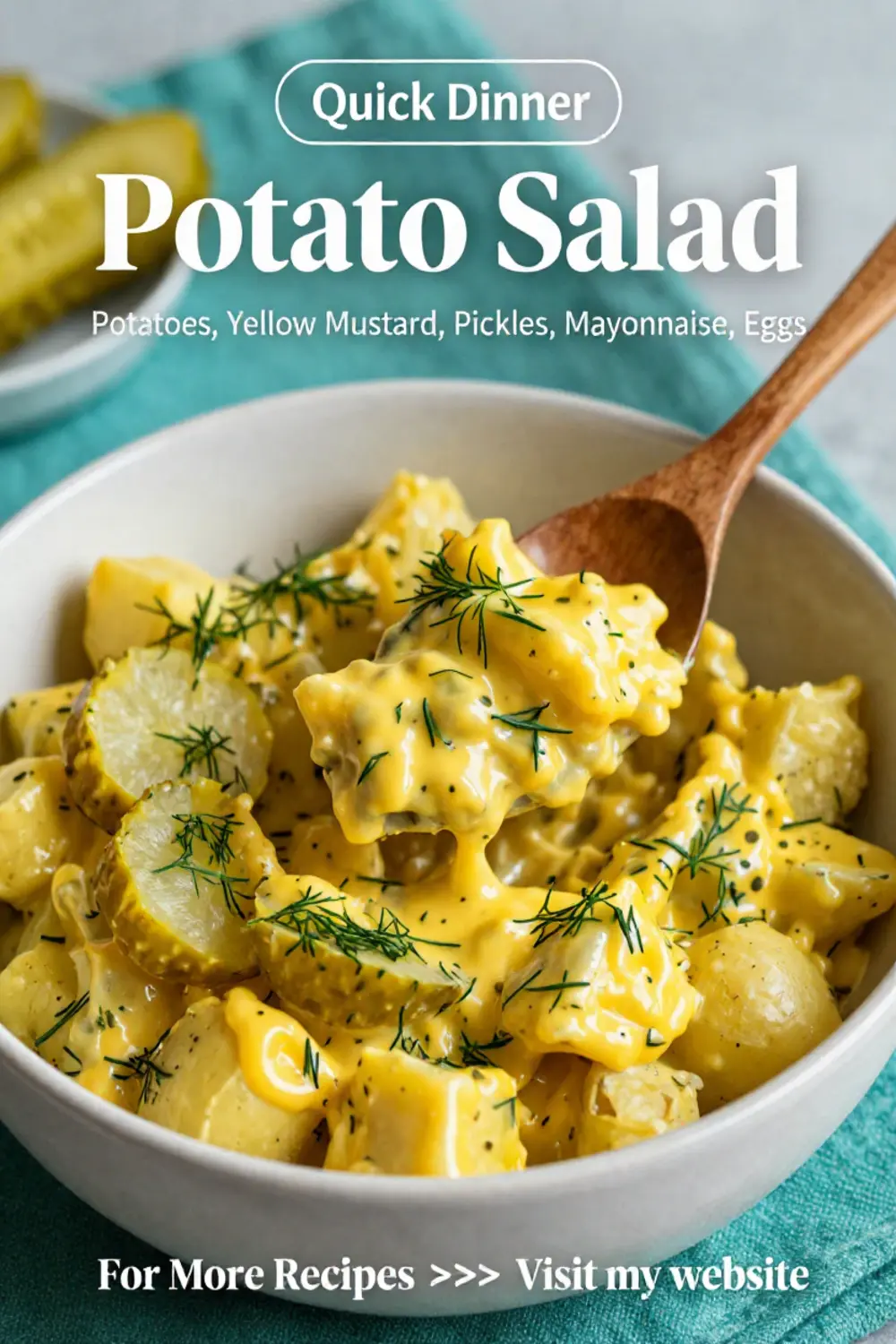 Potato Salad: Southern Style Potato Salad With Yellow Mustard and Pickles in 25 Minutes