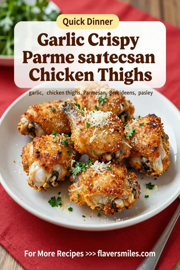 Garlic Crispy Parmesan Chicken Thighs
