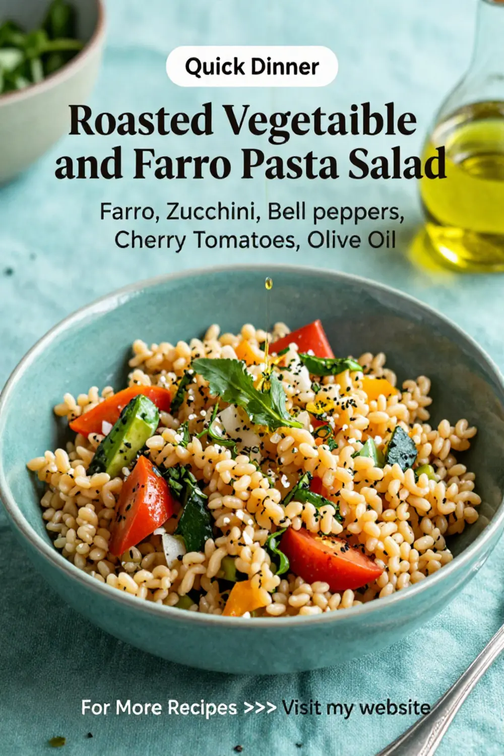 Pasta Salad Recipes: Roasted Vegetable and Farro Pasta Salad in 25 Minutes