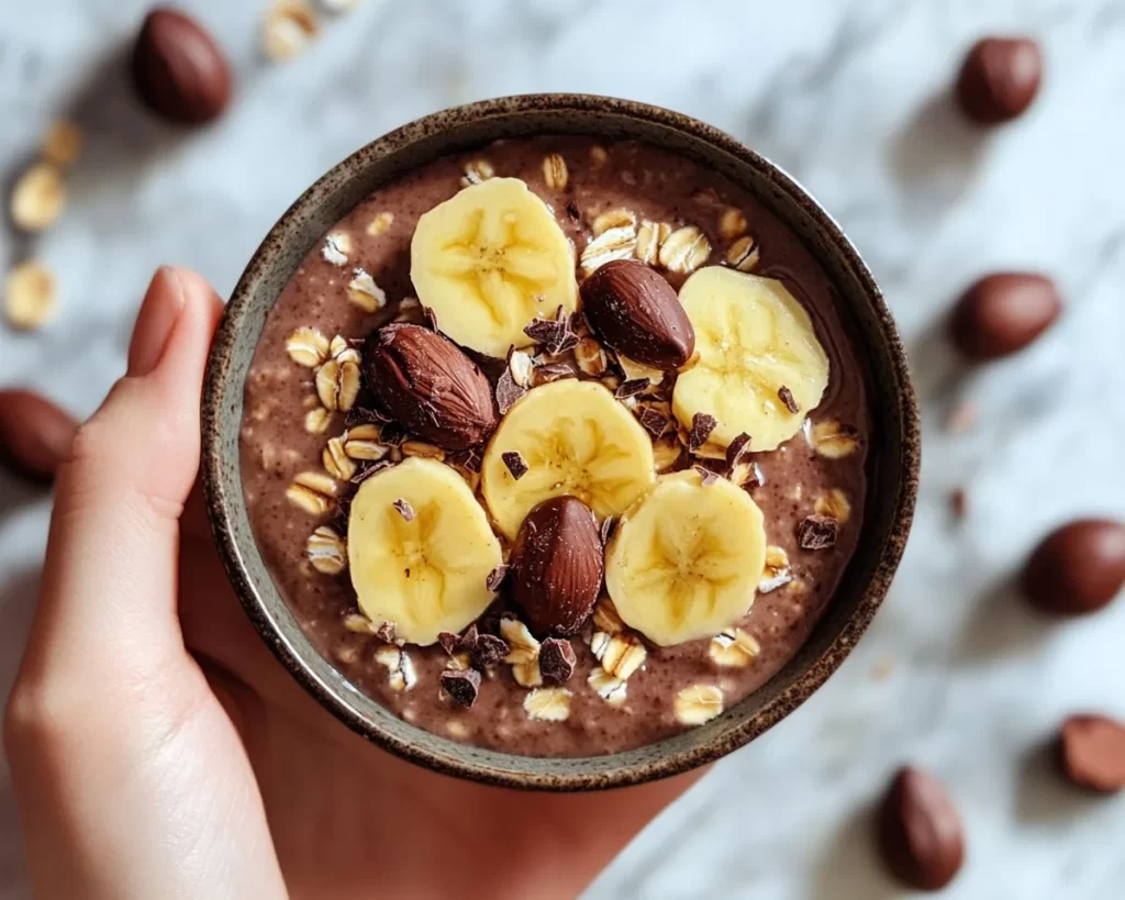 Overnight Oats: Chocolate Hazelnut Nutella Overnight Oats in 5 Minutes