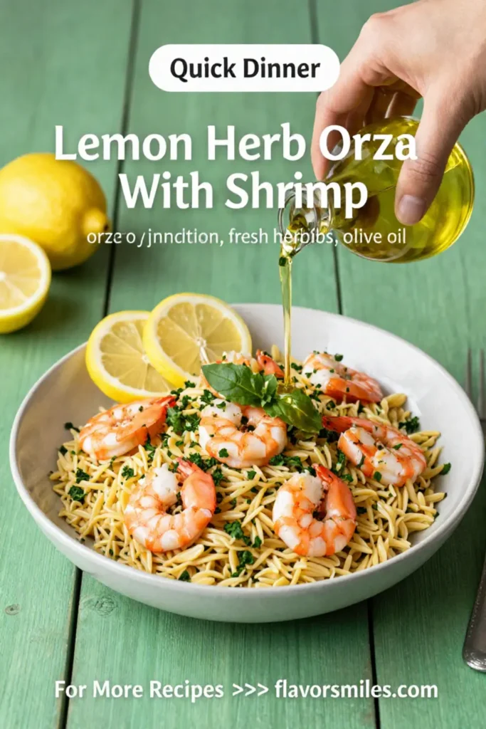 Pasta Salad Recipes: Lemon Herb Orzo Pasta Salad With Shrimp in 20 Minutes