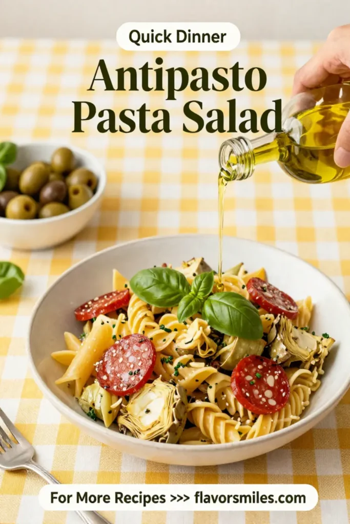 Pasta Salad Recipes: Antipasto Pasta Salad With Artichokes and Pepperoni in 20 Minutes