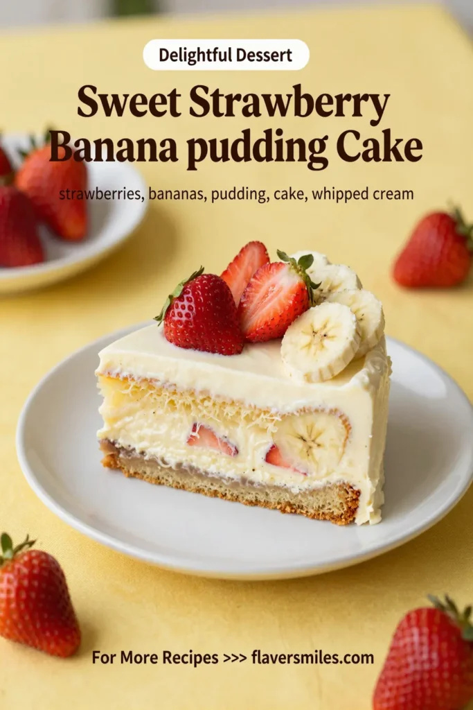 Sweet Strawberry Banana Pudding Cake