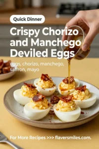 Deviled Eggs: Crispy Chorizo and Manchego Deviled Eggs With Saffron in 25 Minutes