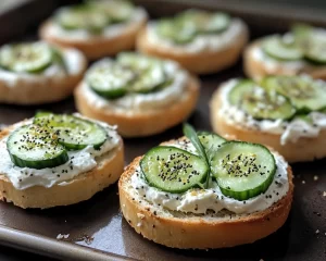 Healthy Snacks: Cucumber Cream Cheese and Everything Bagel Bites in 10 Minutes