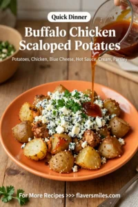 Scalloped Potatoes: Buffalo Chicken Scalloped Potatoes With Blue Cheese in 40 Minutes