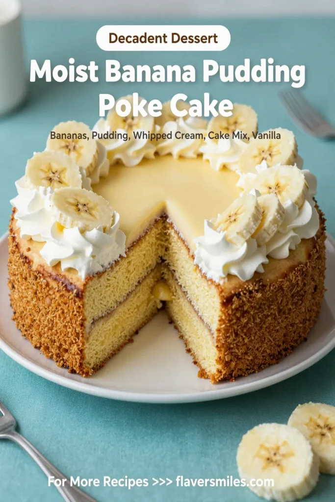 Moist Banana Pudding Poke Cake
