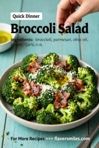 Broccoli Salad: Warm Roasted Broccoli Salad With Bacon and Parmesan in 20 Minutes