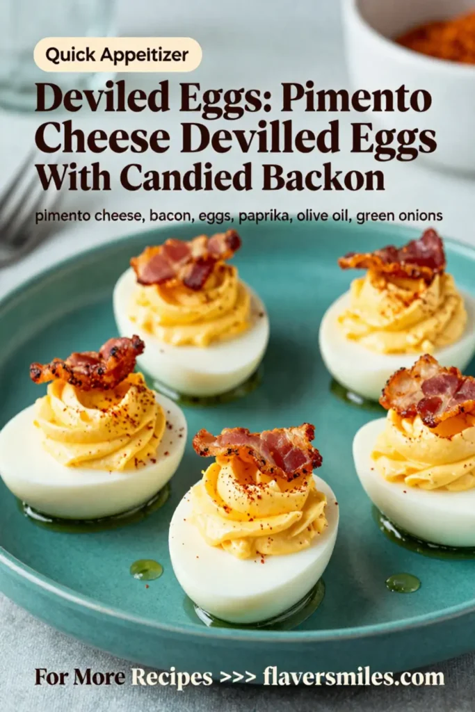 Deviled Eggs: Pimento Cheese Deviled Eggs With Candied Bacon in 20 Minutes