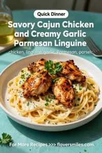 Savory Cajun Chicken and Creamy Garlic Parmesan Linguine
