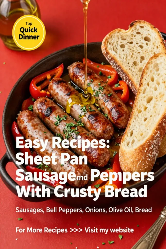 Easy Recipes: Sheet Pan Sausage and Peppers With Crusty Bread in 25 Minutes